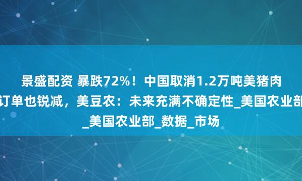 景盛配资 暴跌72%！中国取消1.2万吨美猪肉订单，大豆订单也锐减，美豆农：未来充满不确定性_美国农业部_数据_市场